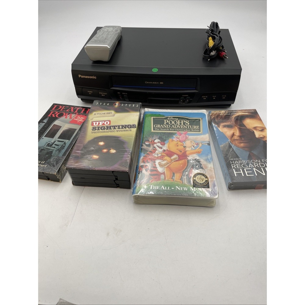 Panasonic Blue Line VCR PVQ-V200 4 Head VHS Video Rec+Remote+Movies Tested